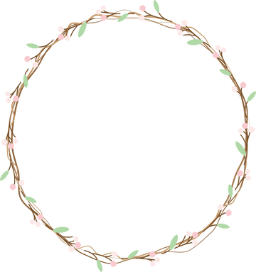 Minimal Flower Bud Heart and Circle Wreath Collection